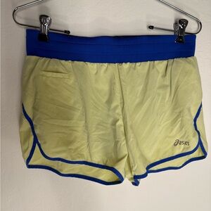 Asics Women's Athletic Shorts in Yellow and Blue